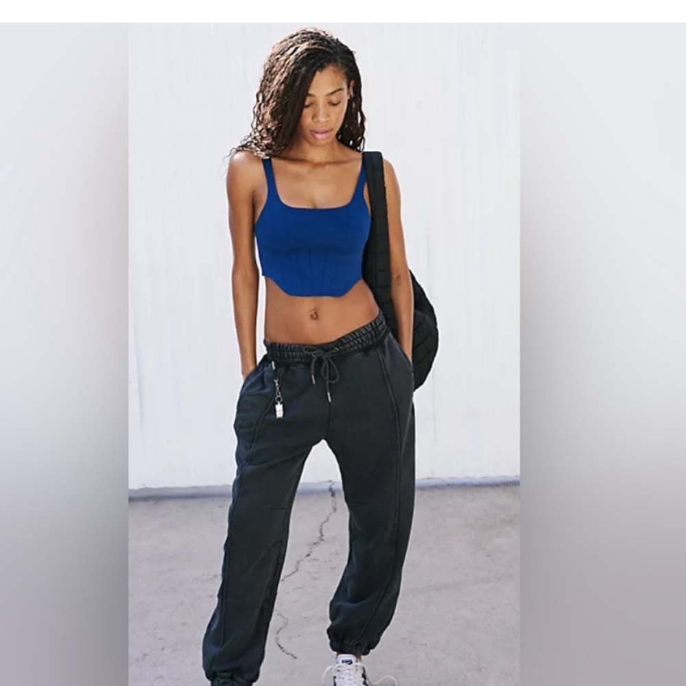 Free people Movement Strong Core Corset Crop. NWOT. Blue M/L